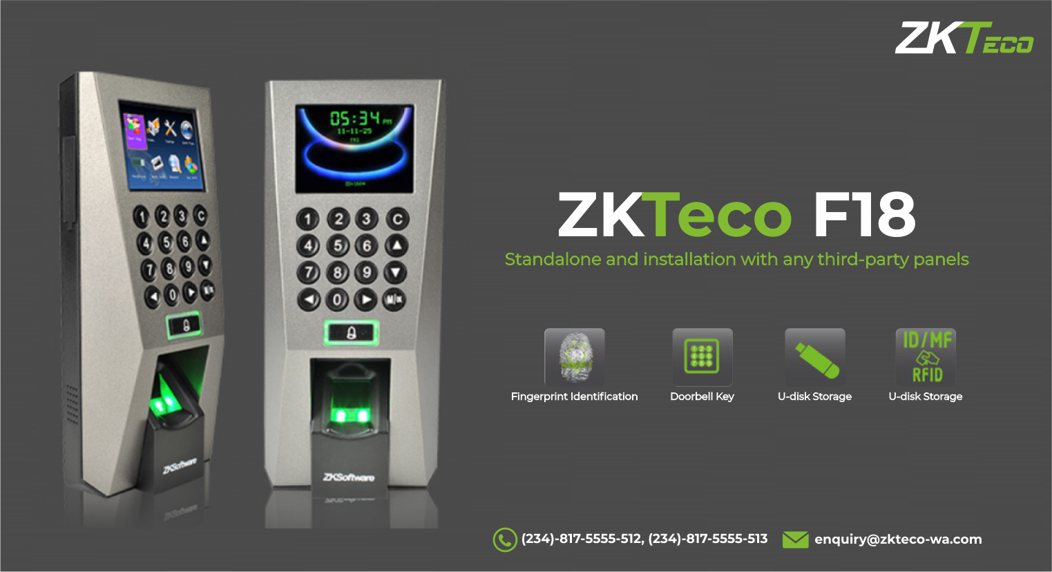 Zkteco F18 Access Control System